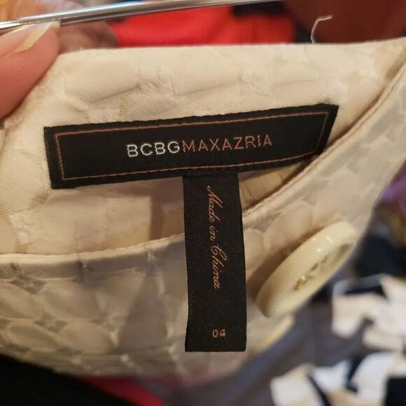 BCBG Max Azria “Penny” Military Style Double Button Cream skirt - Picture 9 of 9